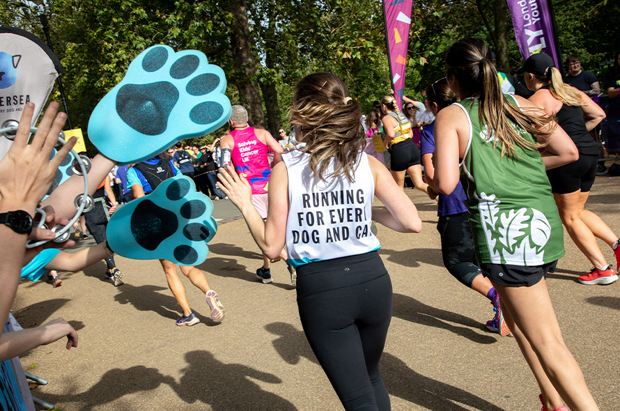 A person running in a race