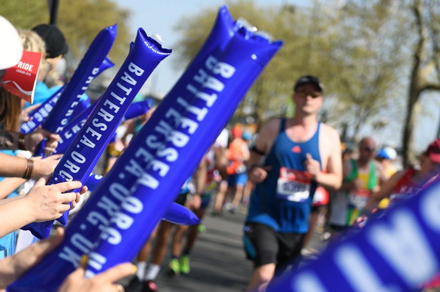 Battersea cheer squad at the London Marathon