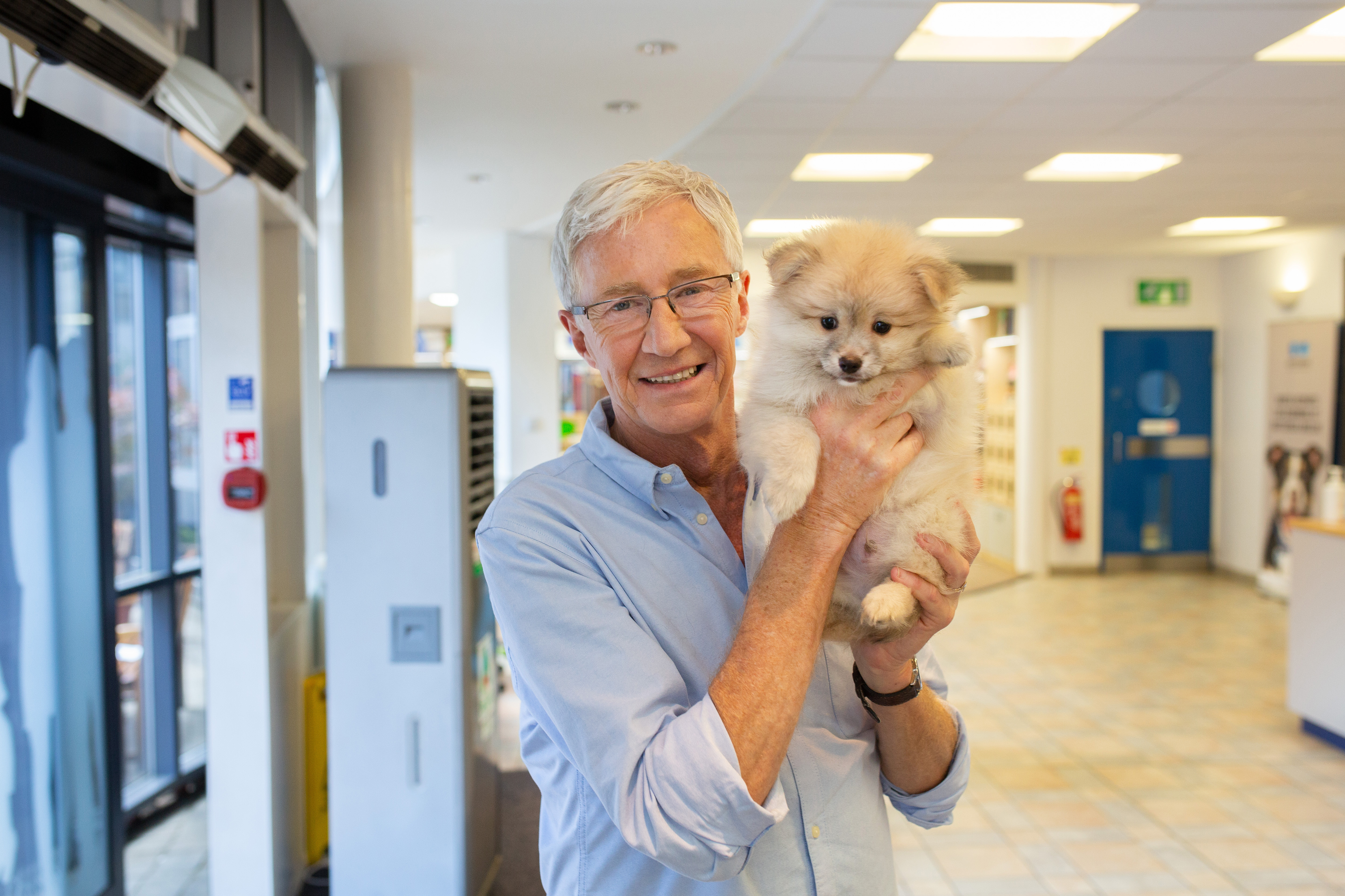 Paul O'Grady with Battersea dog Stormy